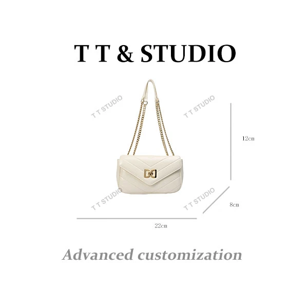 【TT Studio】SKL-7520-米白RAIN.CUN时尚简约腋下斜跨轻奢女包