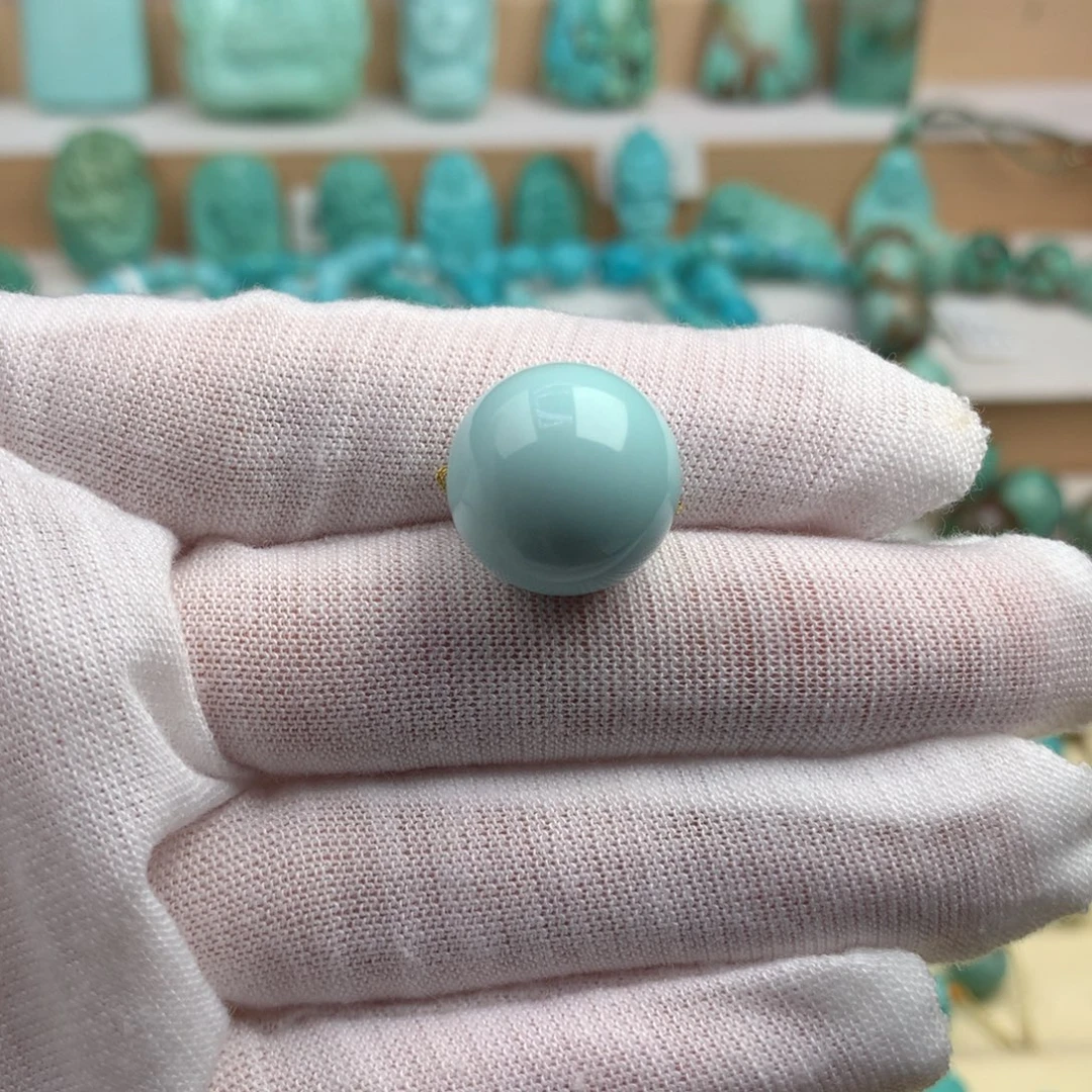 未镶嵌绿松石珠宝奇石15.7mm