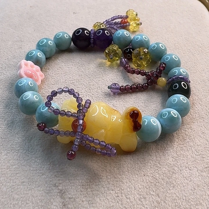 琥珀未镶嵌裸石琥珀手串