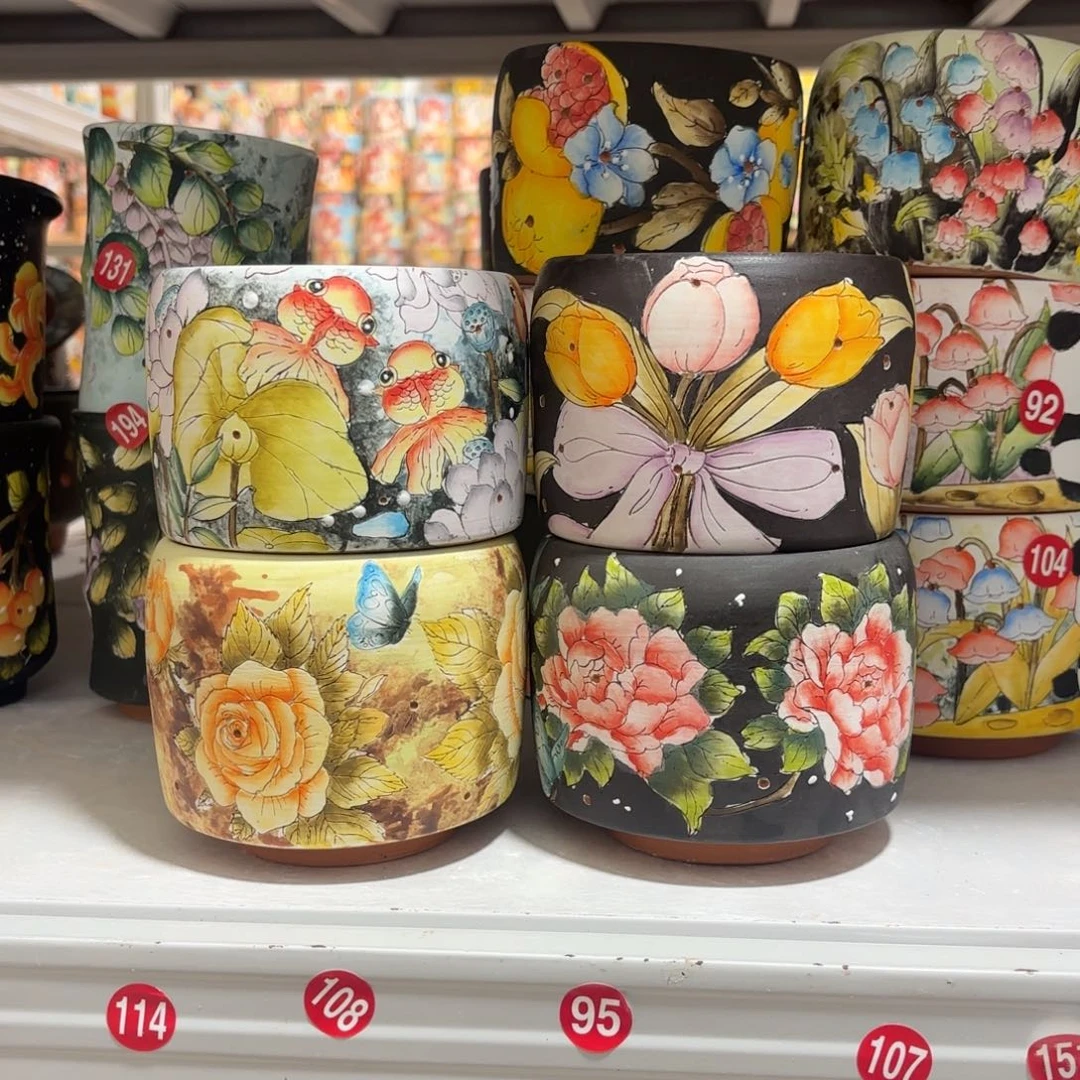 ****虹景德镇手绘花盆陶瓷