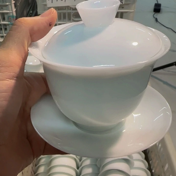 用***7微瑕冰种三才盖碗两套号不排除有小黑点介意勿拍