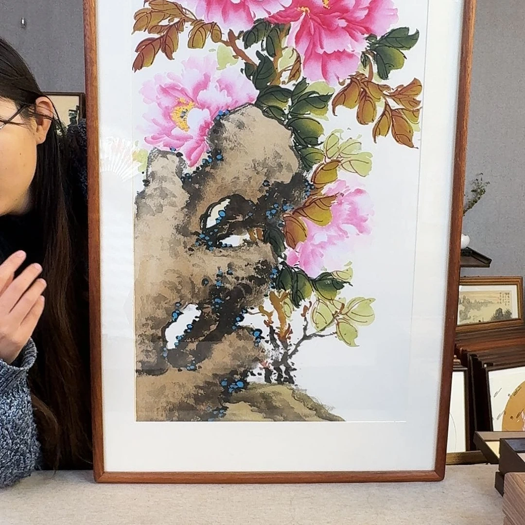 书法纯手绘，纯手写带框尺寸：53×103厘米