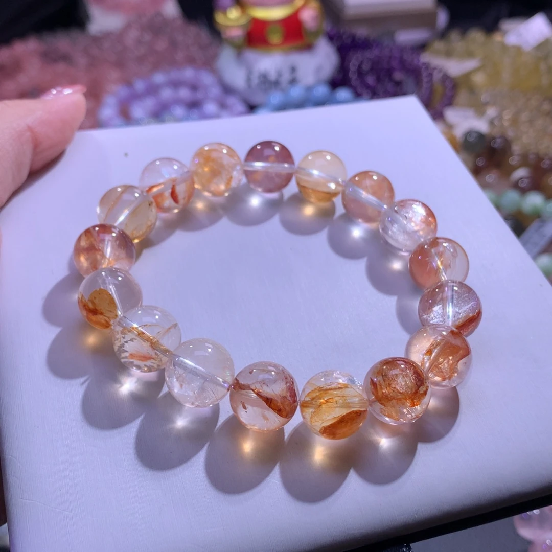 手串银S925镶嵌水晶糖纸胶花