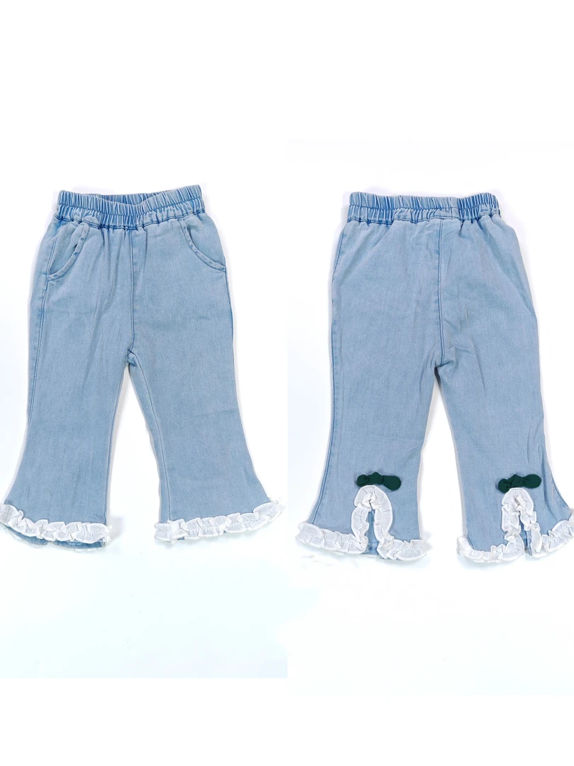 女童九分裤春夏A类微喇牛仔裤夏季可露丽风