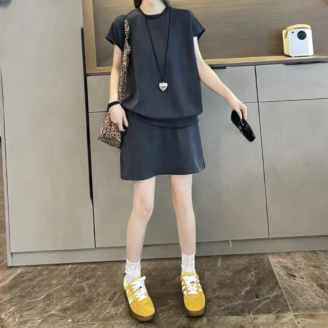 时尚气质宽松两件套2025夏季大码胖MM气质流行老钱风松弛感女装