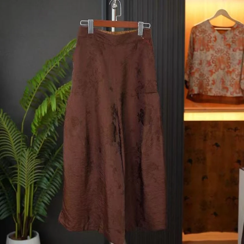 【牡丹华彩】珍藏版双面穿新中式国风提花老料阔腿裤老钱风