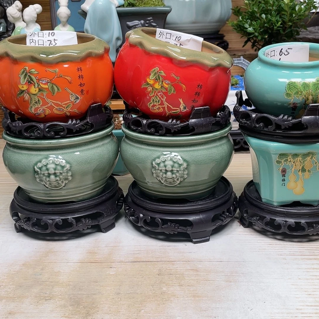 紫砂花盆陶瓷艺术花盆陶瓷