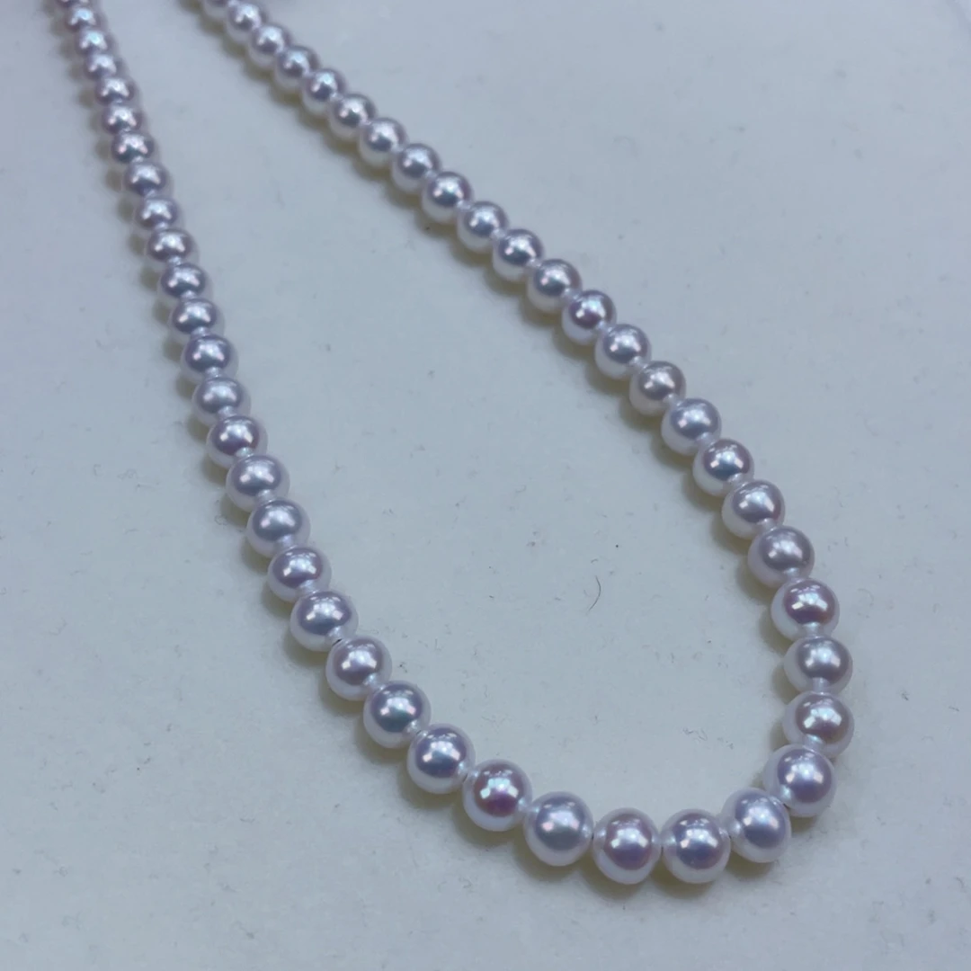 淡水珍珠5.5/6爆亮银白炫彩极强光银S925镶嵌