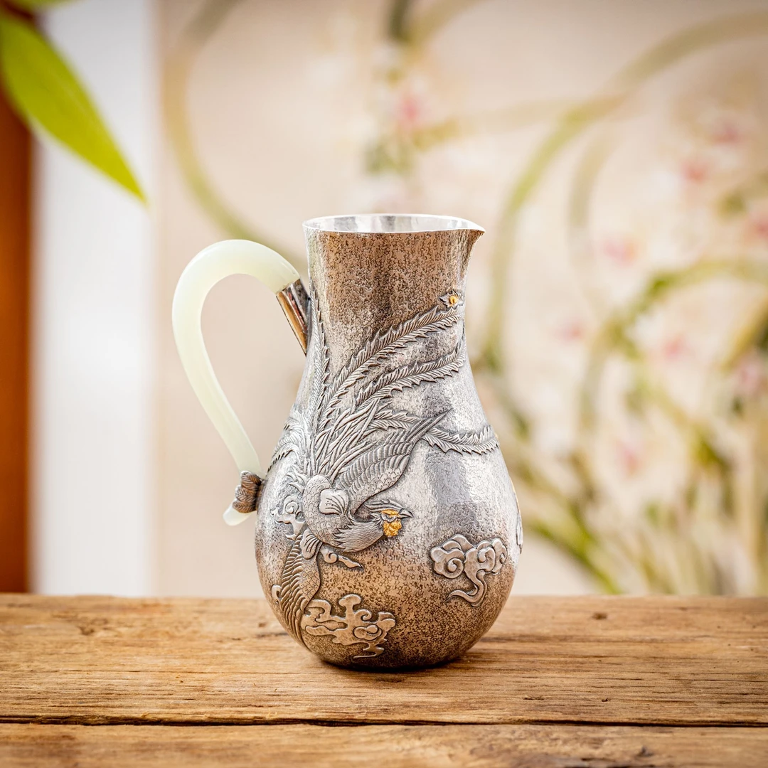 蜂鸟工坊 出口 手工品錾刻凤凰公杯分茶器分酒器 FNN2318