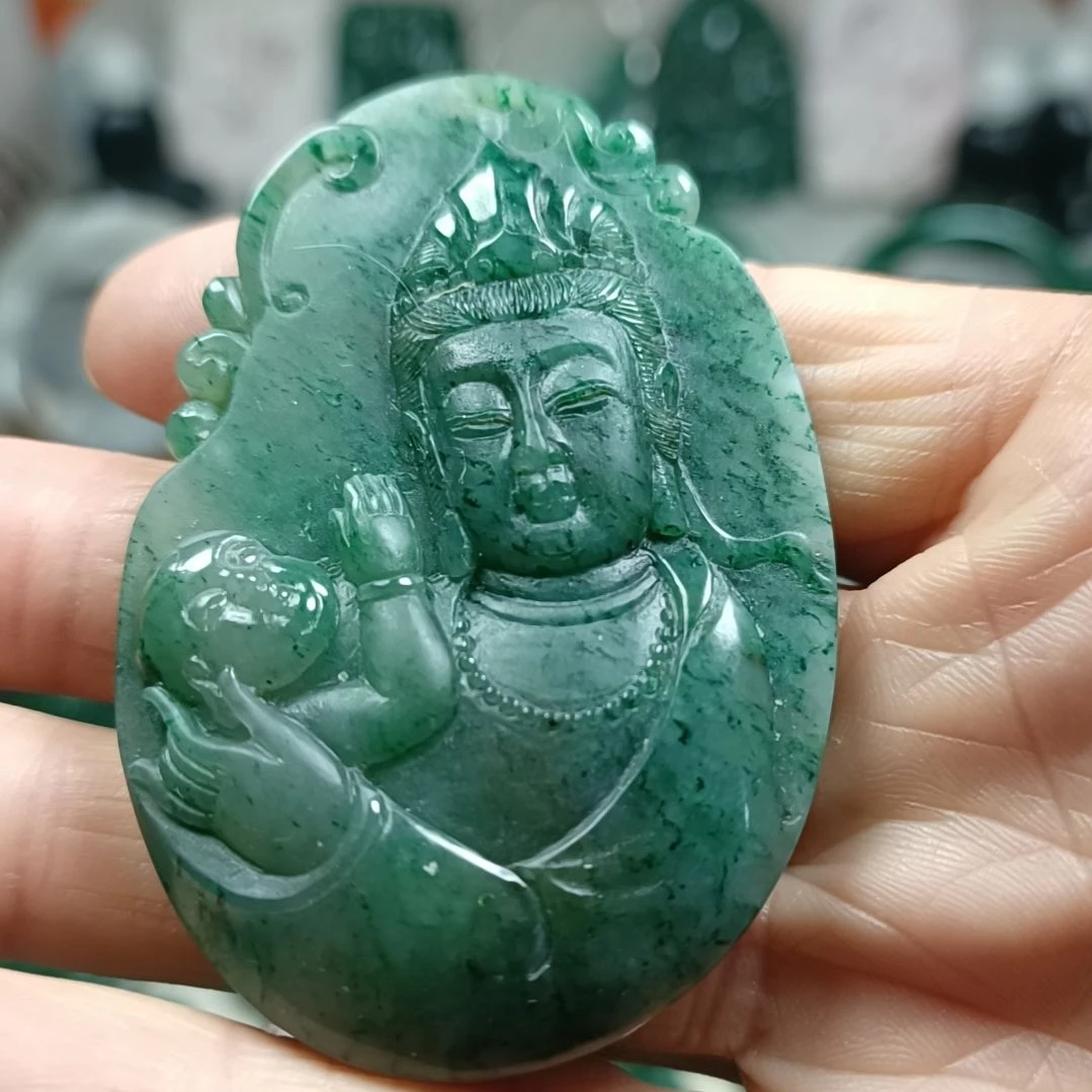 独山玉未镶嵌送子观音