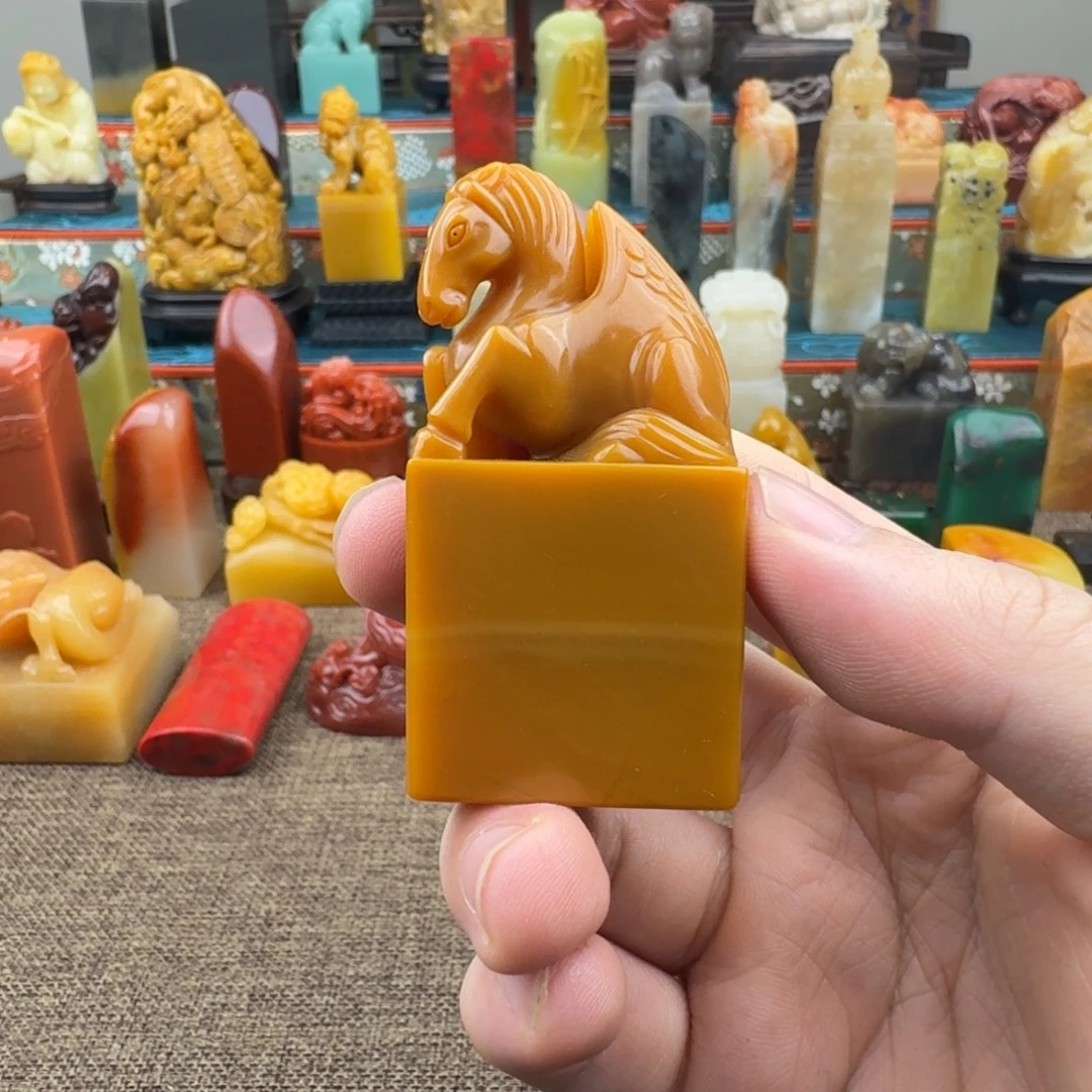 绿***意寿山石印石老挝田黄284’