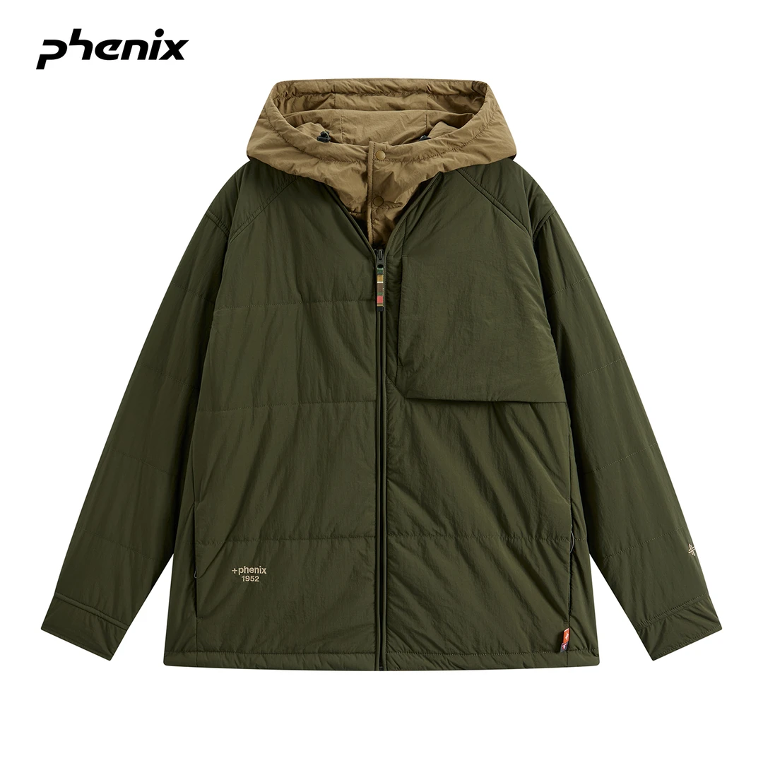 +phenix菲尼克斯防水棉服男女款2025新款撞色可脱卸连帽棉衣外套