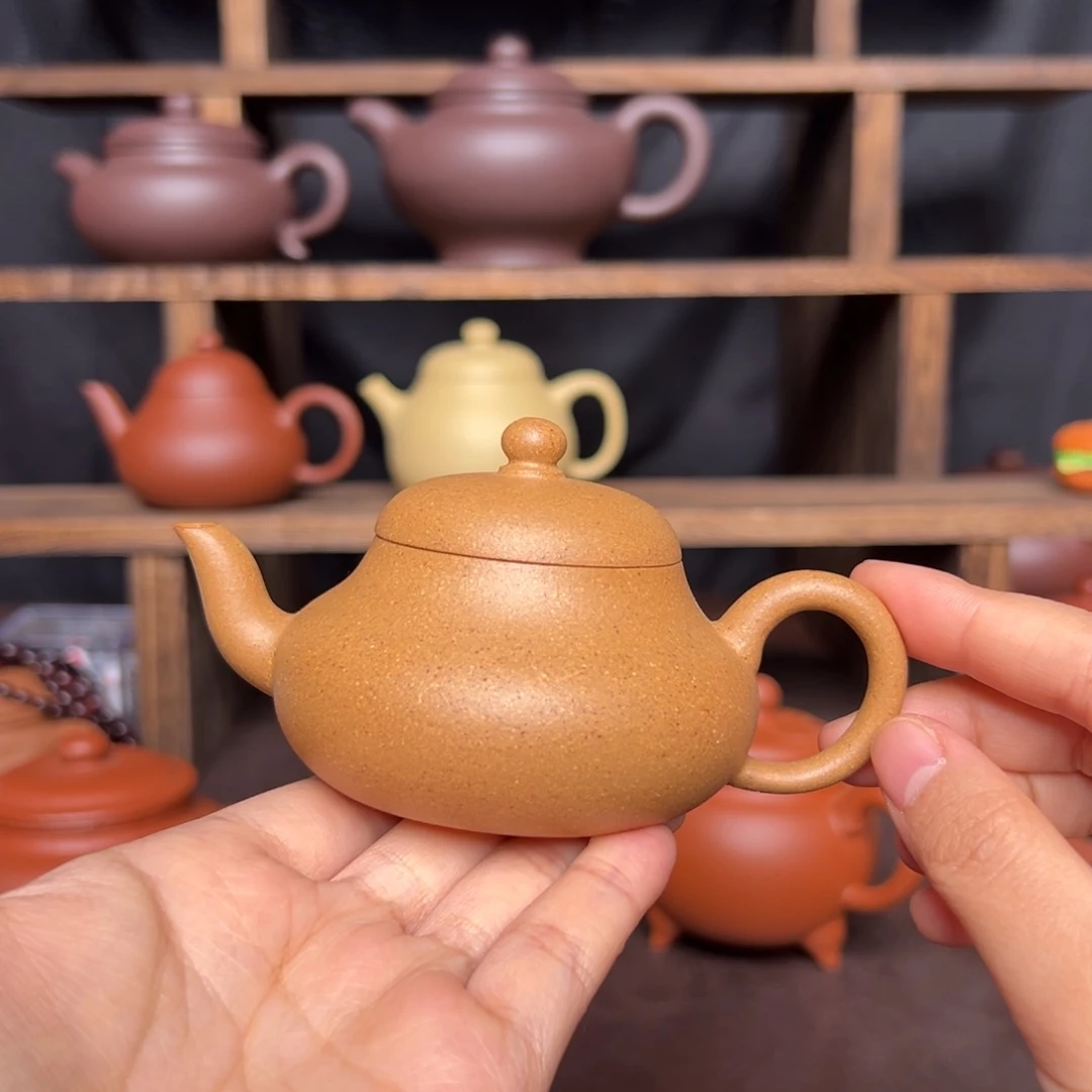 茶壶紫砂黄金段梨形100毫升礼盒