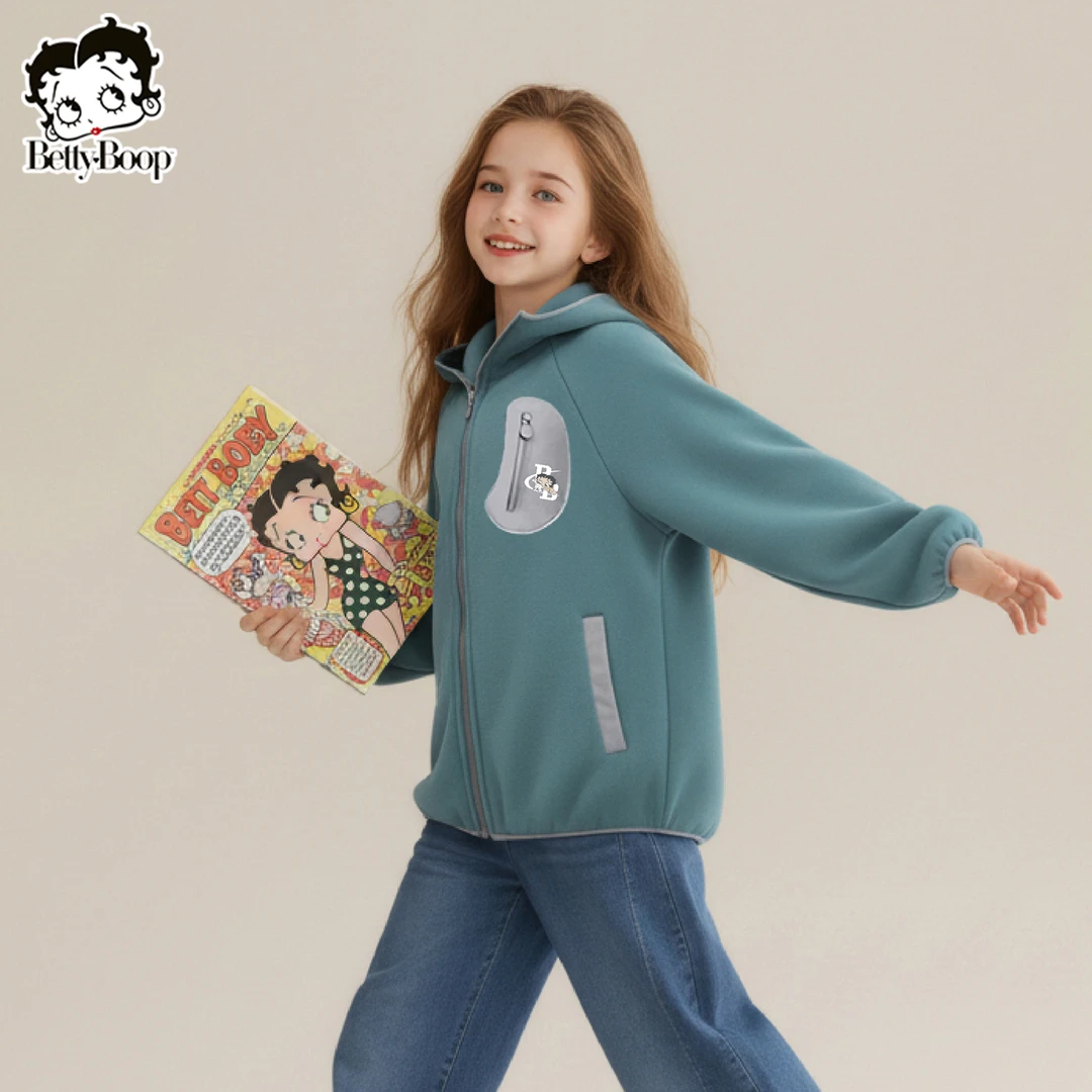 贝蒂秋冬时尚摇粒绒外套2025冬季儿童大童加绒加厚休闲上衣25605