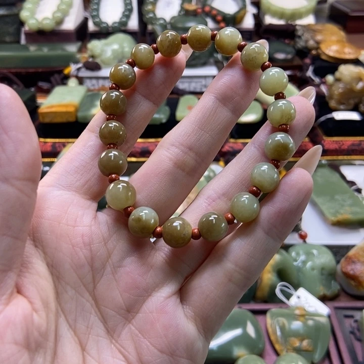 未镶嵌手串岫岩老玉（透闪石质玉）缘****1