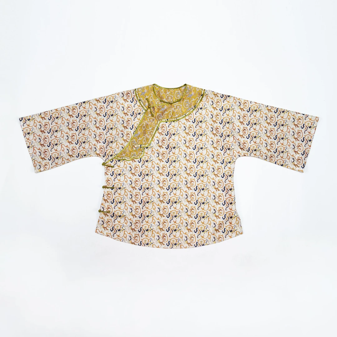 丘美【青思雪】38姆米蜀杭锦挽袖女式上衣