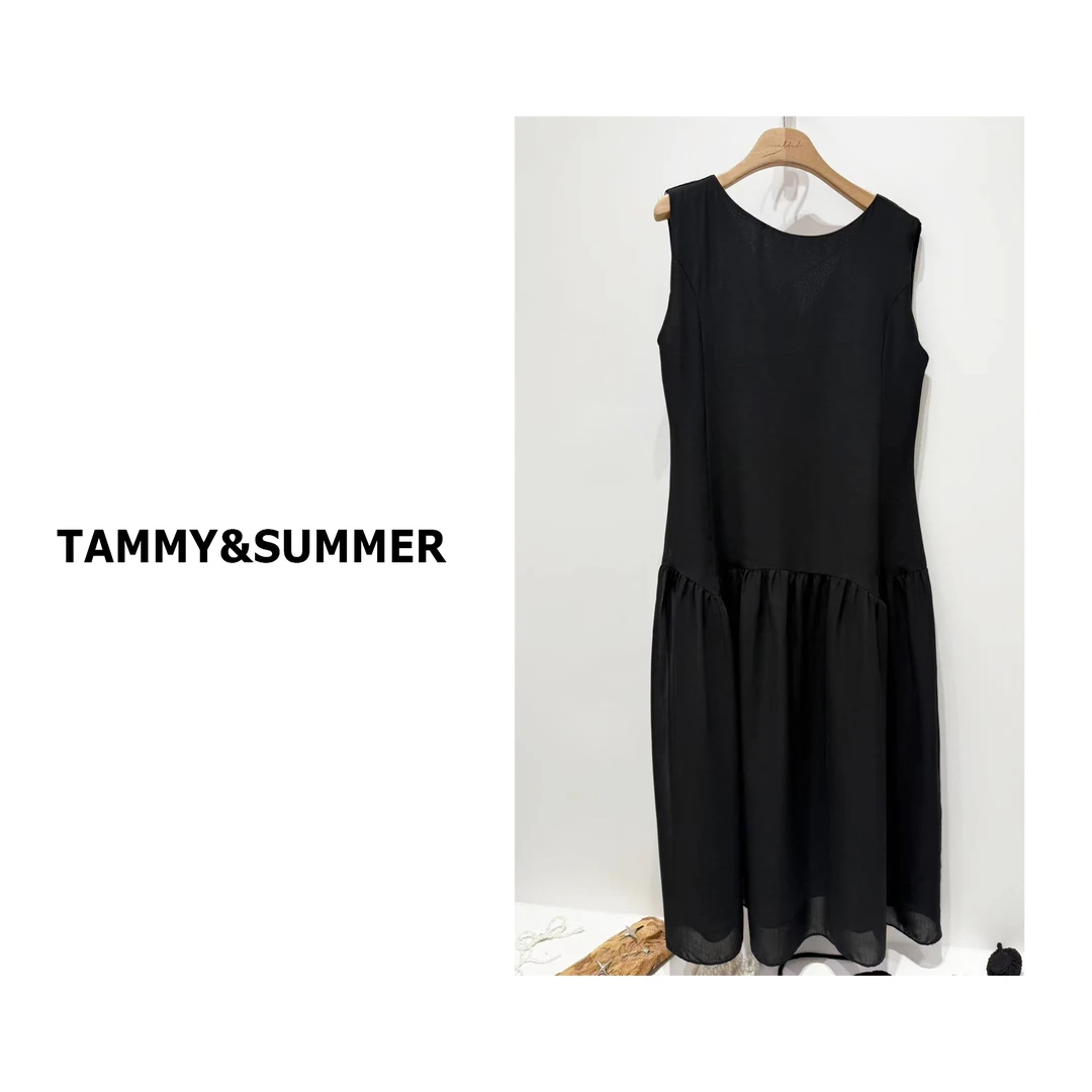 【Tammy&Summer】韩版气质黑色时尚无袖连衣裙宽松显瘦长裙250274