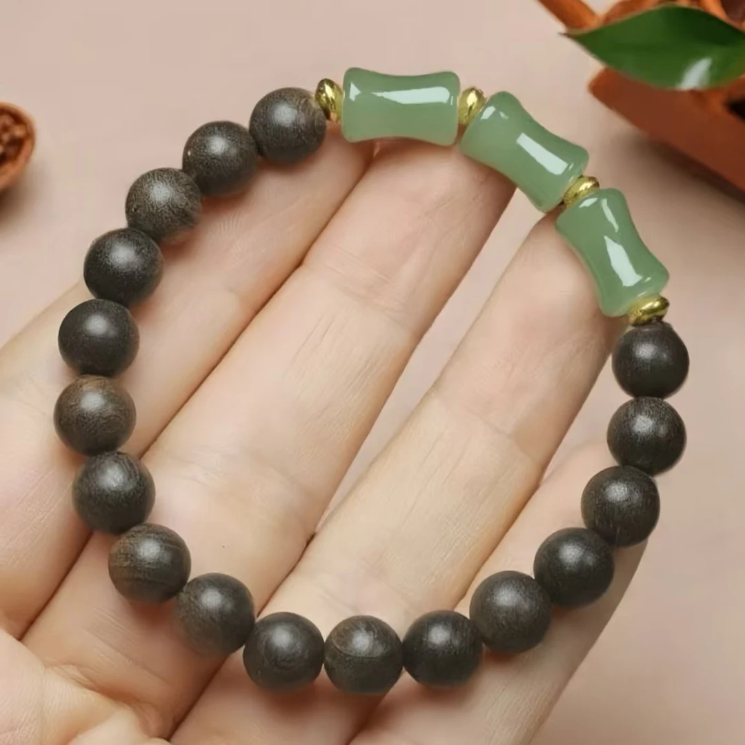 S0394-木珠子0.8+竹节东陵配件