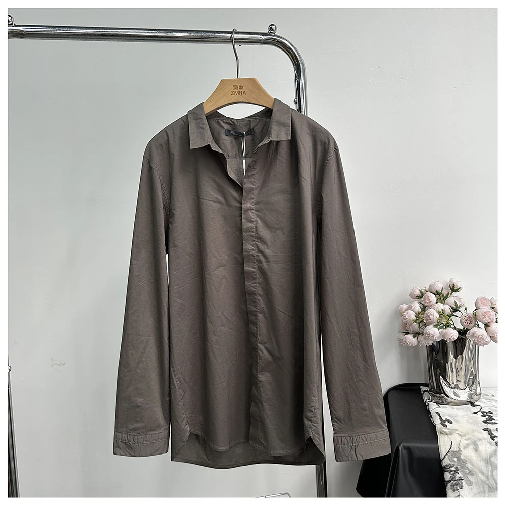 C088      夏季新款男士休闲翻领长袖衬衫