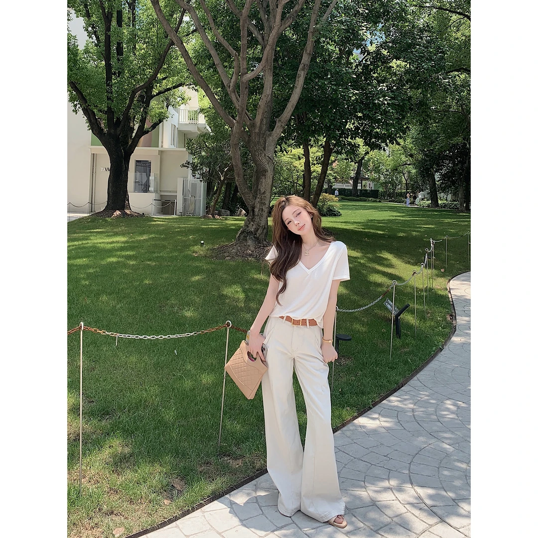 【QIUROUYAO邱肉瑶】百搭魅力无限*气质直筒牛仔长裤