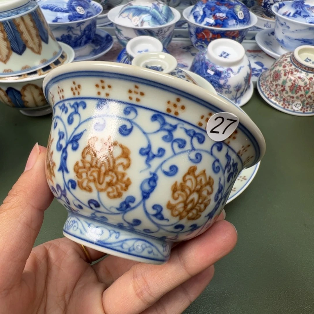 陶瓷景德镇纯手工纯手绘茶具木木27