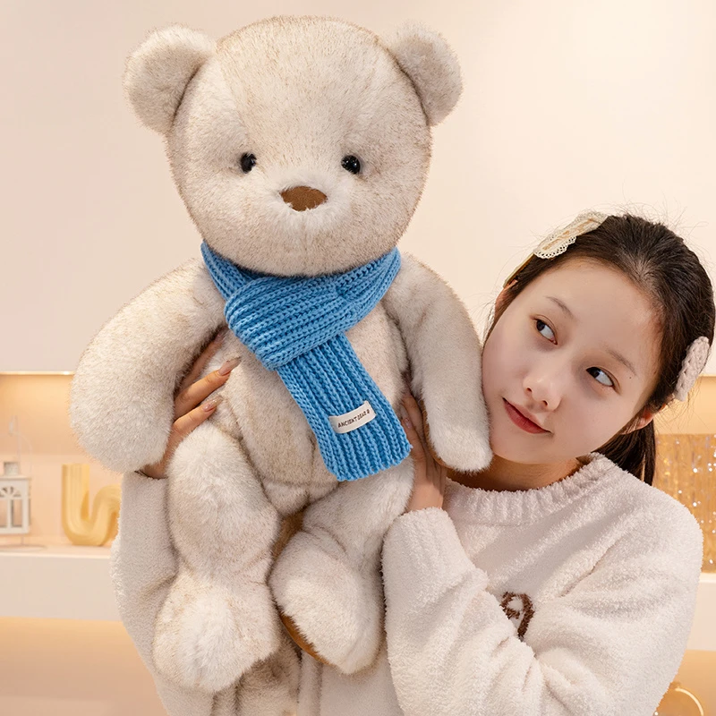 可爱围巾情侣熊玩偶泰迪熊毛绒玩具抱抱熊公仔女生情人节生日礼物