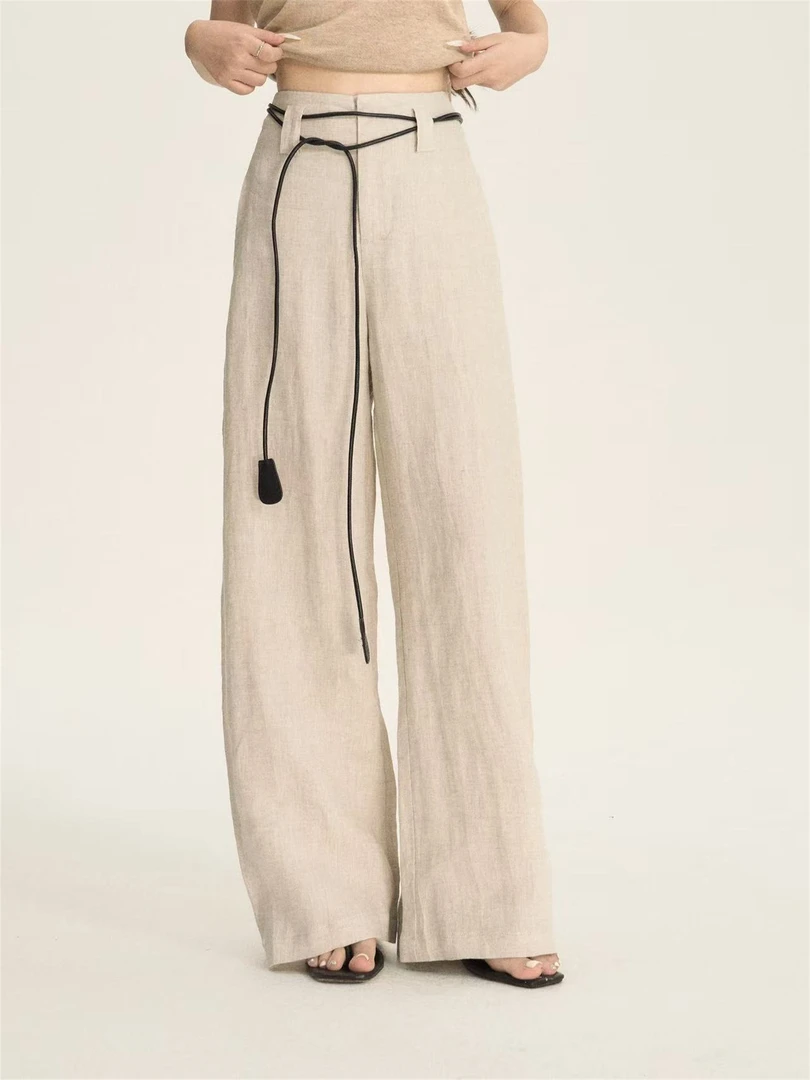 【CHUN ZI】白色阔腿裤女夏季薄款宽松休闲裤直筒裤