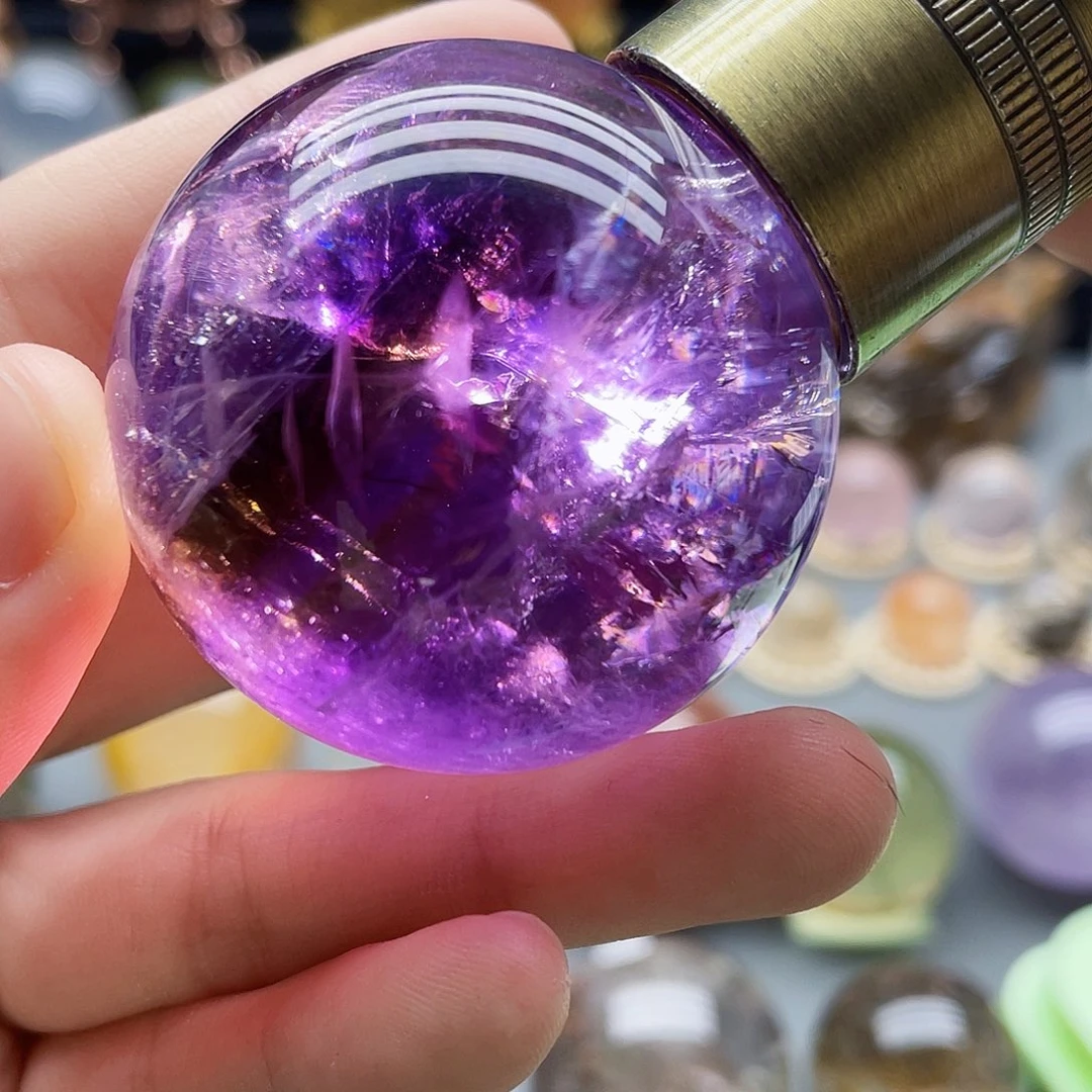 未镶嵌珠宝半成品水晶天然紫水晶45.3mm