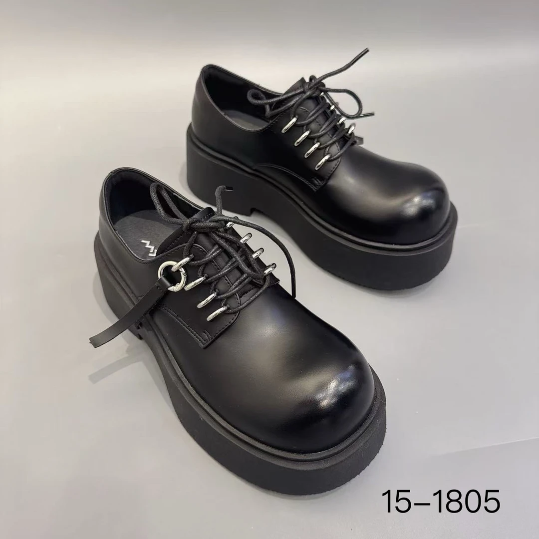 玛莎玛索春季新款15-1805娃娃头厚底时尚百搭休闲乐福鞋女鞋