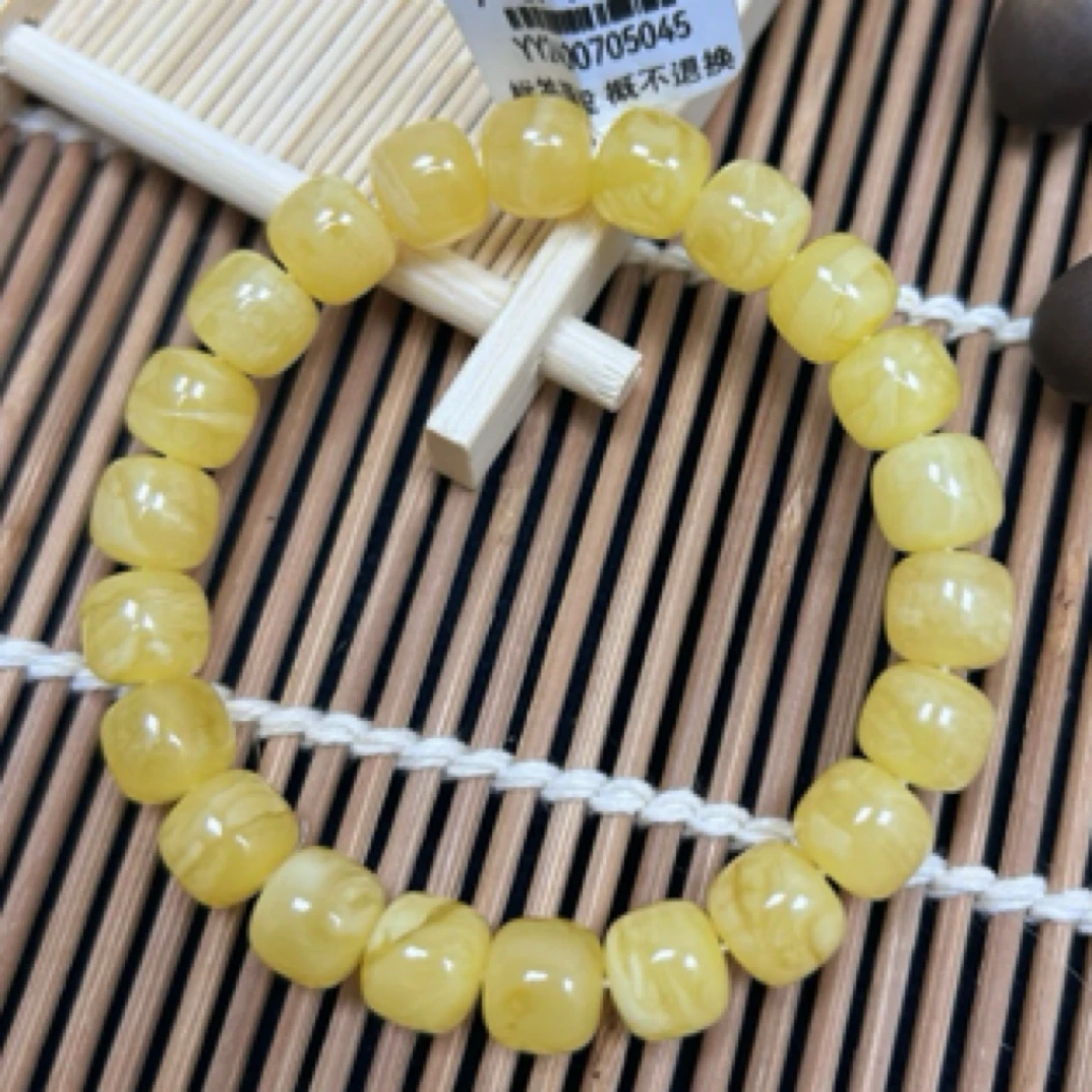 9+mm  微瑕「蜜之缘珠宝」天然原矿琥珀蜜腊老邢手串