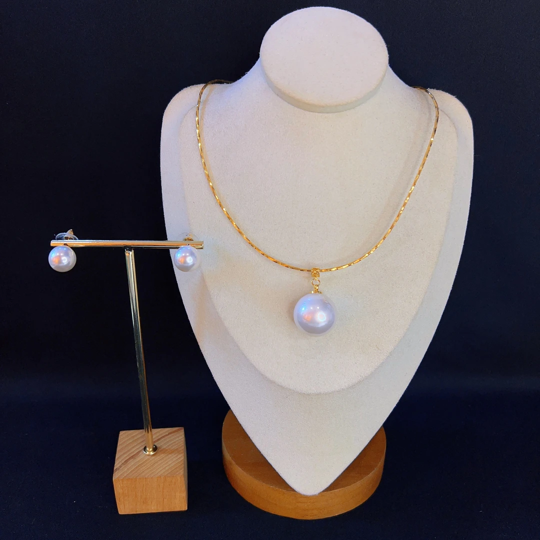 铜合金仿珍珠项链 哈尼西牧铜合金仿珍珠时尚百搭两件套#0007900