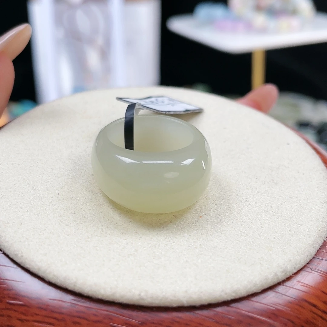 和田玉未镶嵌戒指P62浅晴馒头17.1不退换