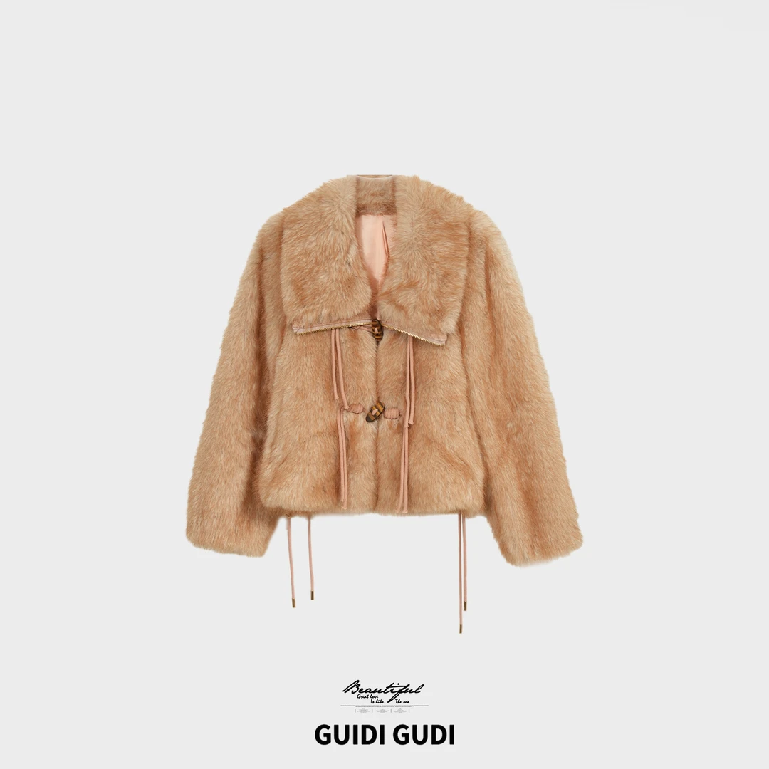 GUIDI GUDI【静奢曲调】轻奢气质浪漫时尚短款外套/黄加蓝