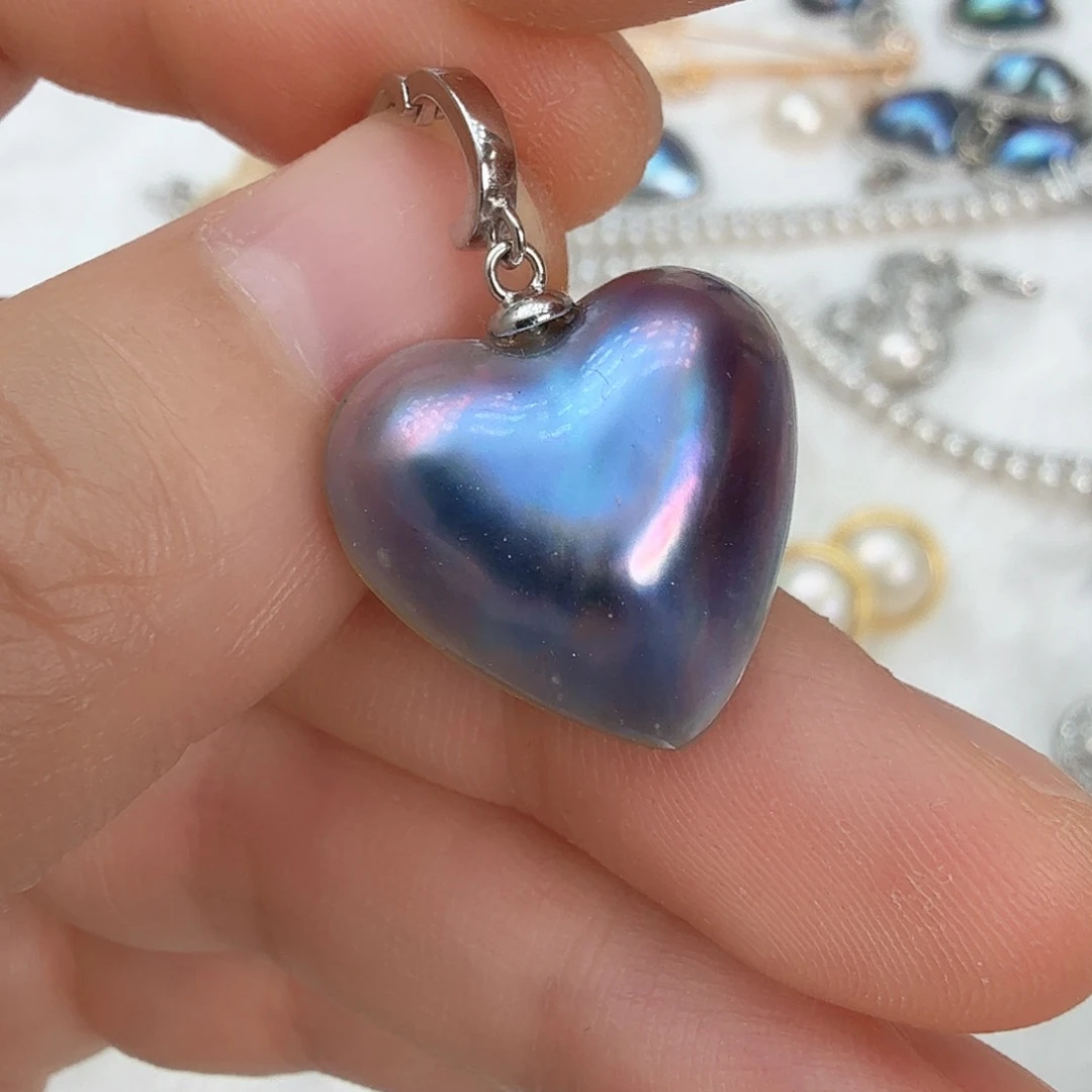 颈饰银S925镶嵌拼合珍珠（马贝珠）