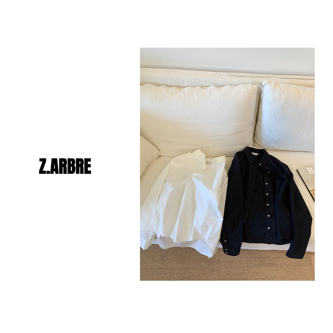 Z.ARBRE “艺术生”超精致基础百搭磨砂洗纯棉衬衫女
