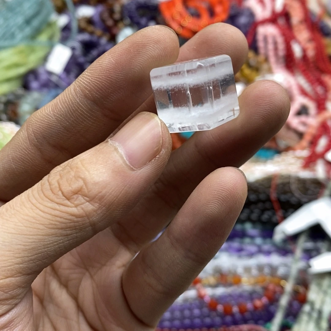 玛瑙/玉髓未镶嵌珠宝半成品一颗15+雪花幽灵方糖二线