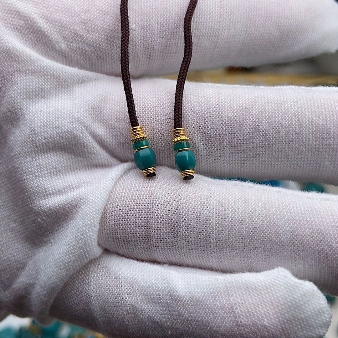 深***绎绿松石18K金镶嵌绿松石配饰h