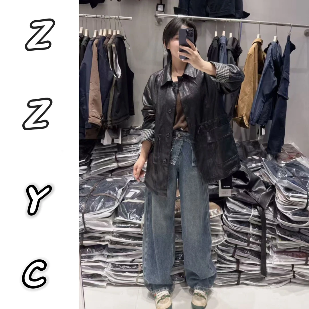 ZZ赵赵2025秋袖子条纹时尚百搭潮流显瘦设计师拼接休闲宽松外套