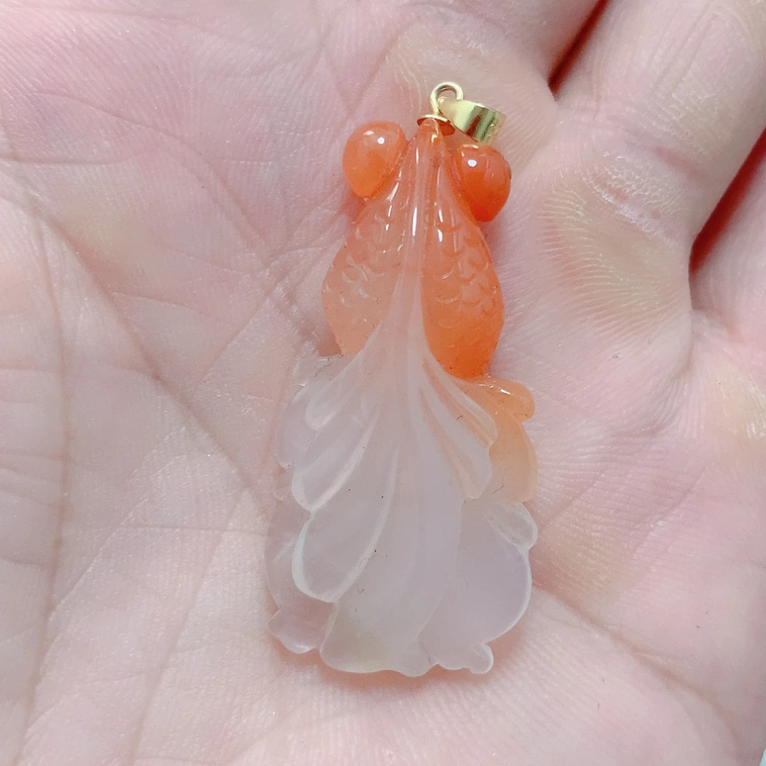 南红玛瑙银S925镶嵌吊坠(不含链)