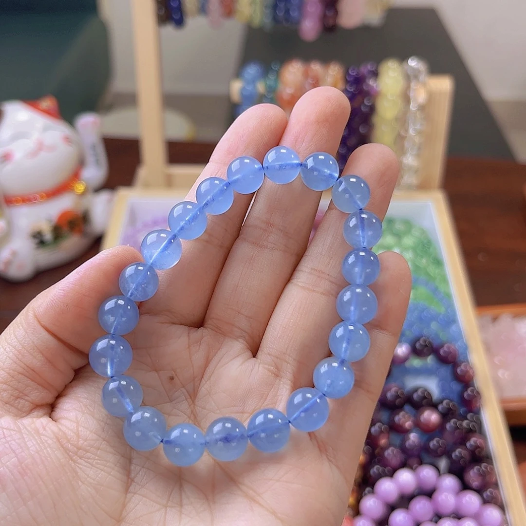 水晶手链未镶嵌小*?9mm海蓝宝 拍两单一条