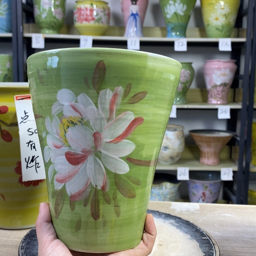 景德镇手工手绘陶瓷花盆