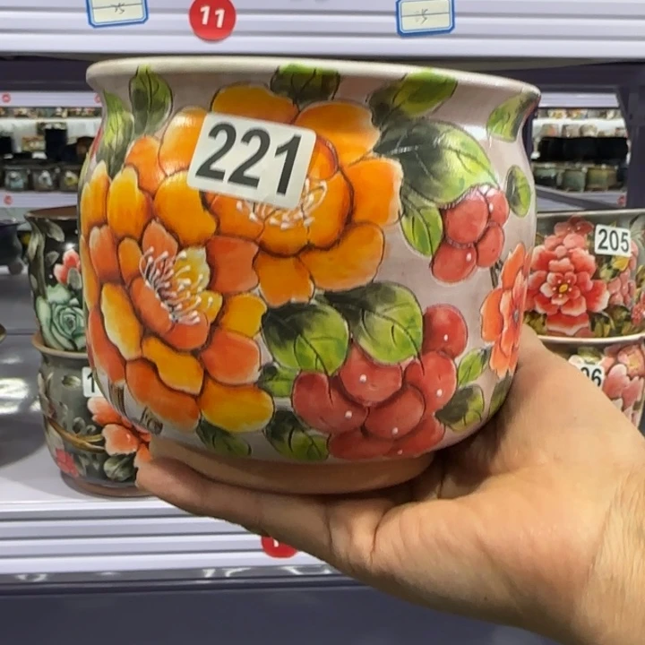 红陶精工手绘口径14