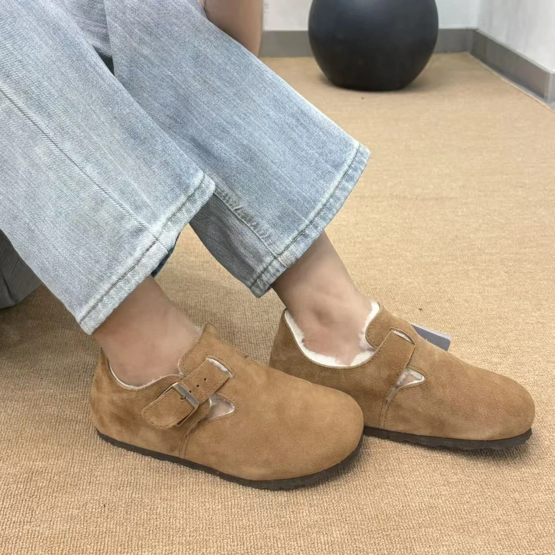 2025新款雪地靴勃肯鞋真皮时尚百搭冬季保暖加厚