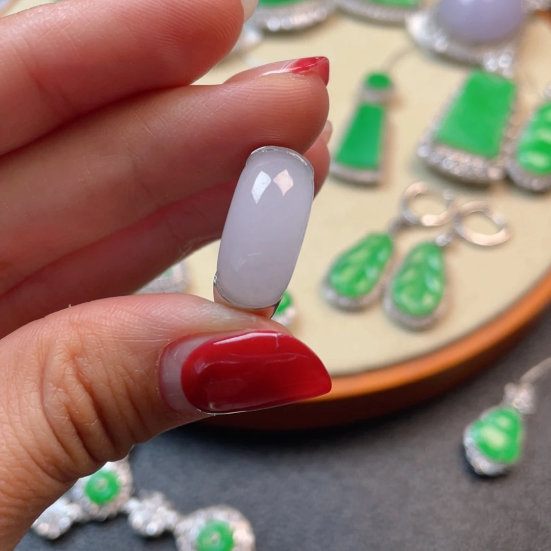 翡翠吊坠(不含链)银S925镶嵌戒指