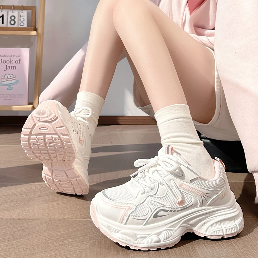 回力粉色鞋子女2026春秋新款百搭甜妹运动鞋厚底休闲港风老爹鞋女