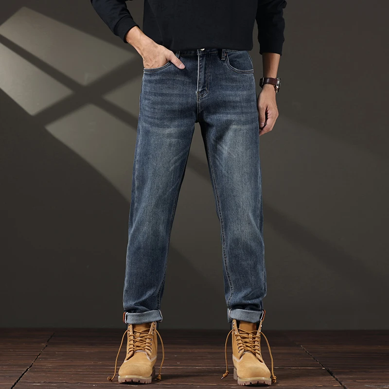 牛仔裤男士潮牌直筒修身2025新款水洗男生锥形日常通勤长裤子