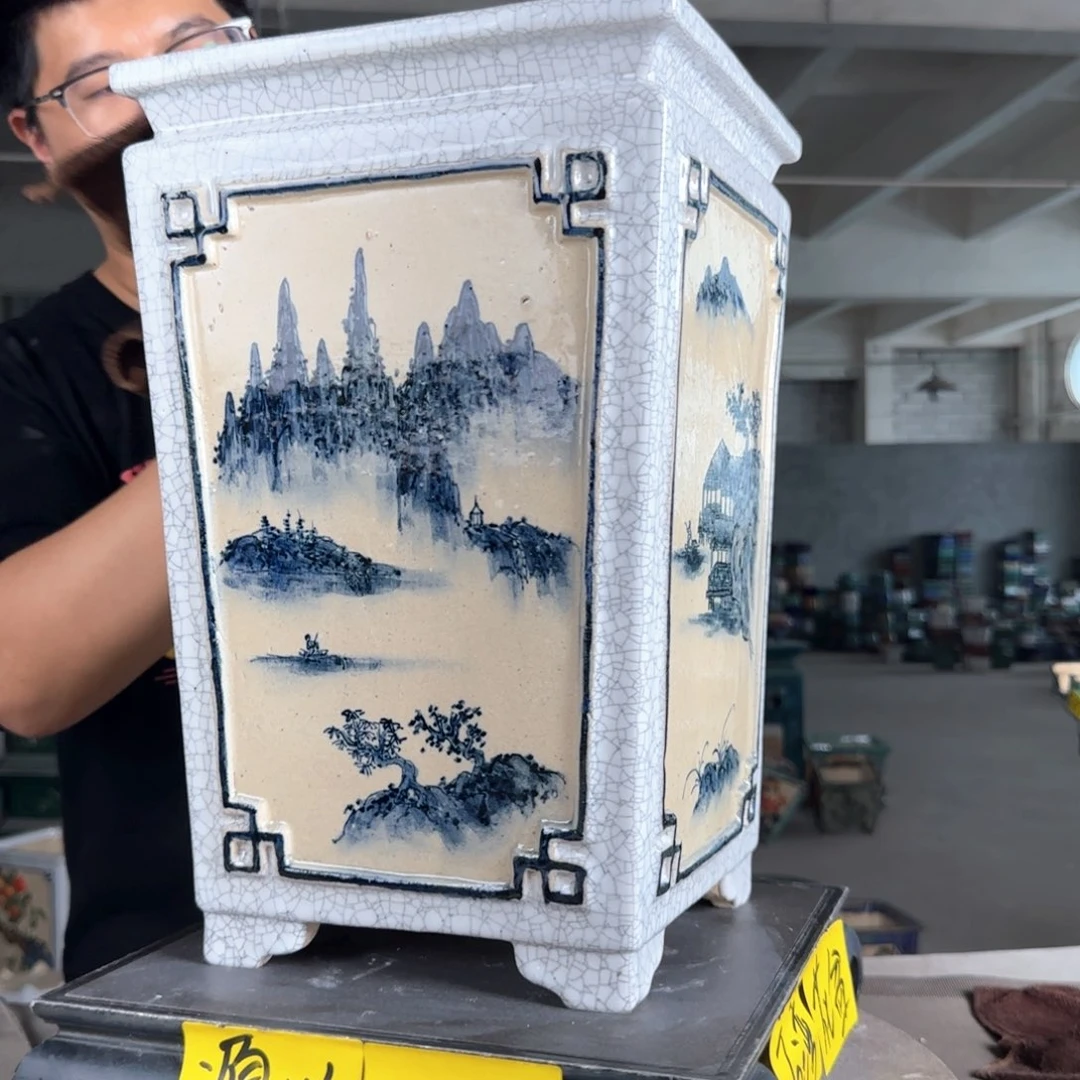 。一风堂石湾花盆 内21*37 小针眼