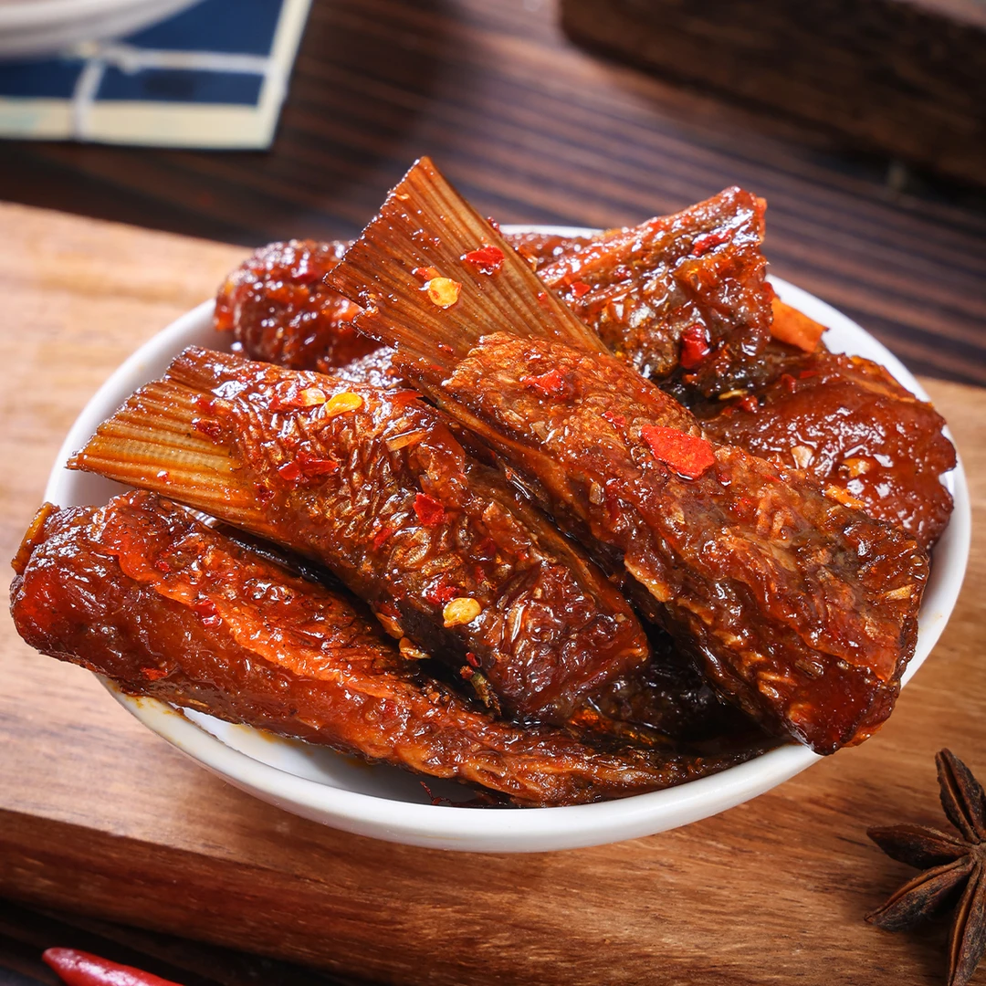 【2袋】爆辣鱼尾大袋 香辣味鱼尾巴零食小吃即食解馋鱼肉休闲100g/