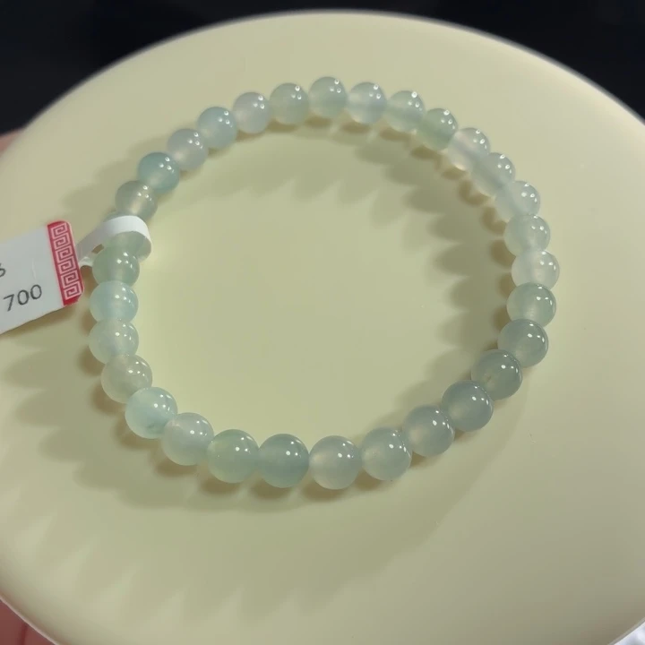 翡翠未镶嵌手链冰胶白月光晴底特色卡6