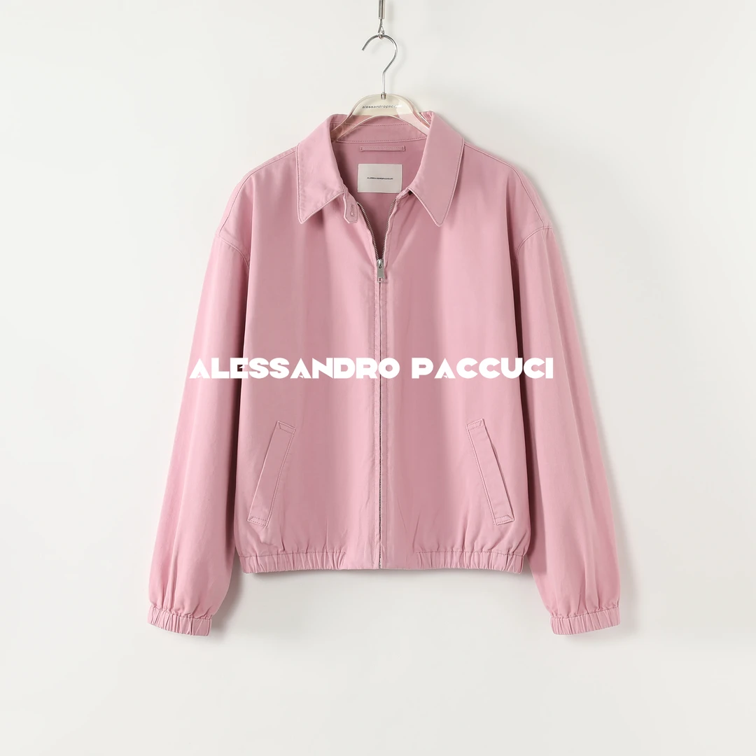 AP洛哥53147WT棉翻领粉/灰宽松时尚百搭夹克外套